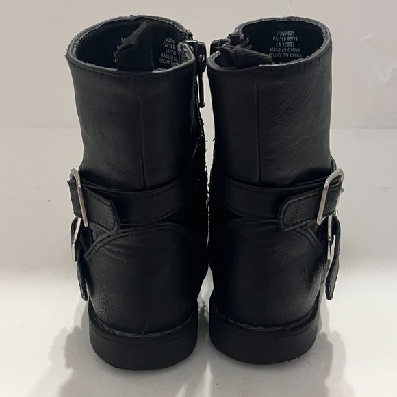 BABY GAP | Girls Toddler Moto Boots True Black Size 6 - Picture 3 of 7